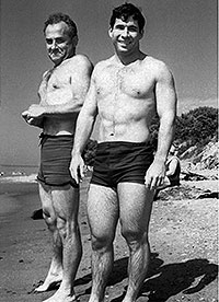 2) David Berger mit seinem Vater am Eriesee, Cleveland / Ohio, USA, 1962