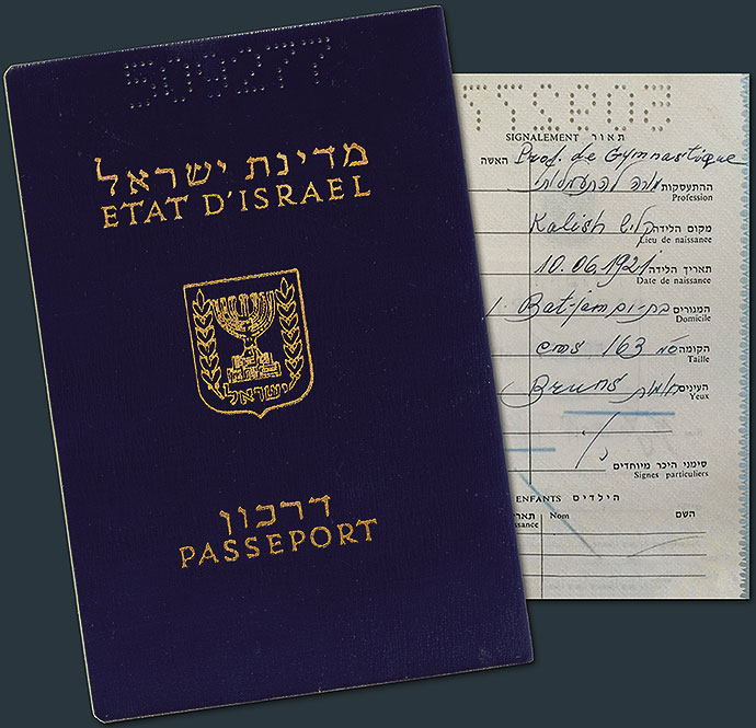 4) Pass von Yakov Springer, mit dem er nach München reiste, Tel Aviv, 25. August 1969