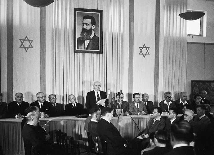 Die Proklamierung des Staates Israel durch David Ben-Gurion am 14. Mai 1948