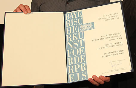 Die Bayerischen Kunstförderpreise werden jedes Jahr vom Freistaat verliehen