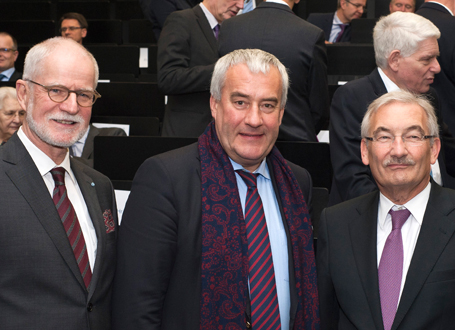 Leitungswechsel am Universitätsklinikum Würzburg: Wissenschaftsminister Dr. Ludwig Spaenle mit Prof. Dr. Christoph Reiners (li.) und Prof. Dr. Georg Ertl (re.)