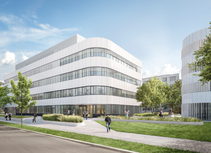 So wird das Institut nach der Fertigstellung des Neubaus aussehen. Grafik: Architekturbüro Fritsch + Tschaidse Architekten GmbH