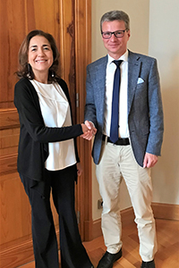 Staatsminister Sibler mit Generaldirektorin Christophidou