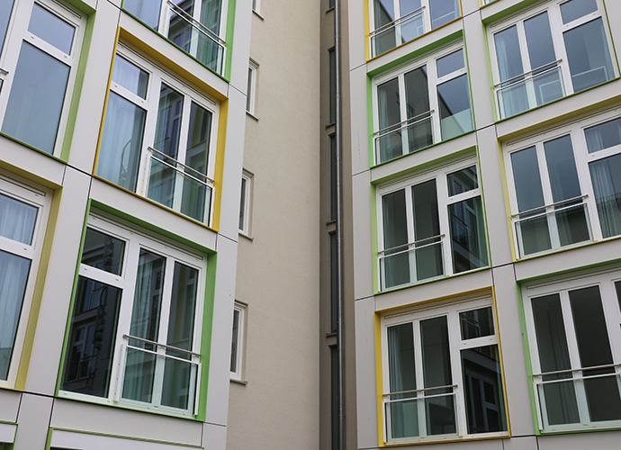 Plätze in der studentischen Wohnanlage in der Dr.-Gessler-Straße in Regensburg sind bei den Studentinnen und Studenten sehr gefragt