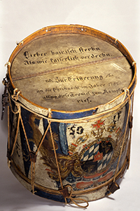 Ein spannendes Exponat mit Geschichte: Die Gotzinger Trommel, um 1700; Heimatmuseum Miesbach