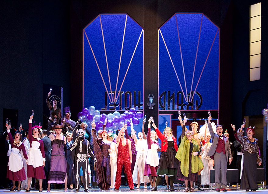 Das Ensemble des Musicals „Drei Männer im Schnee“
