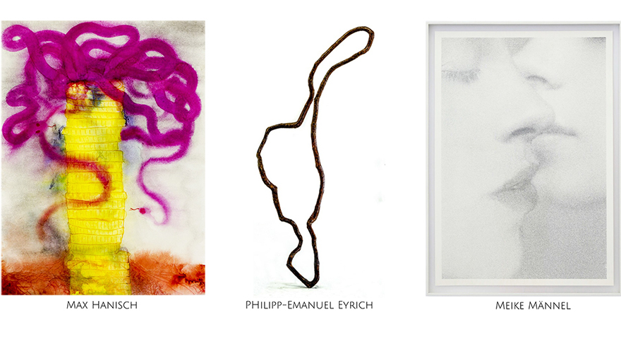 Die Ausstellung zeigt interessante Werke der Künstlerin Meike Männel sowie der Künstler Max Hanisch und Philipp-Emanuel Eyrich