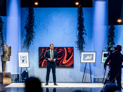 Kunstminister Blume spricht bei der Preisverleihung (© Axel König/StMWK)