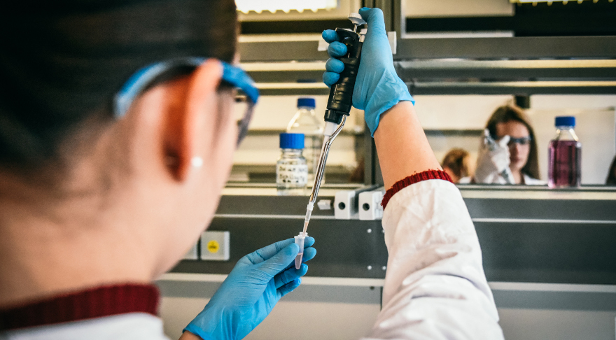 Ein Blick ins Labor des Lehrstuhls für Medizinische Zellbiologie an der Universität Regensburg – der Lehrstuhl ist Teil der Fakultät für Biologie und Vorklinische Medizin und stellt ein Bindeglied der beiden Diszplinen dar (© Julia Dragan)