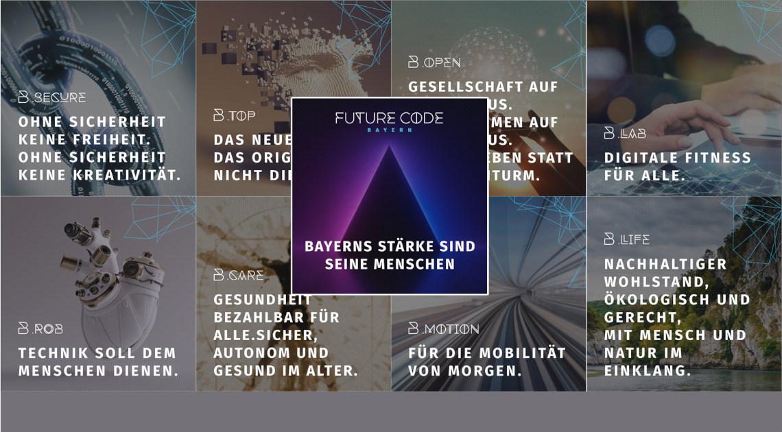 Die Internetpräsenz www.future-code.bayern befasst sich mit Zukunfts- und Gestaltungsthemen